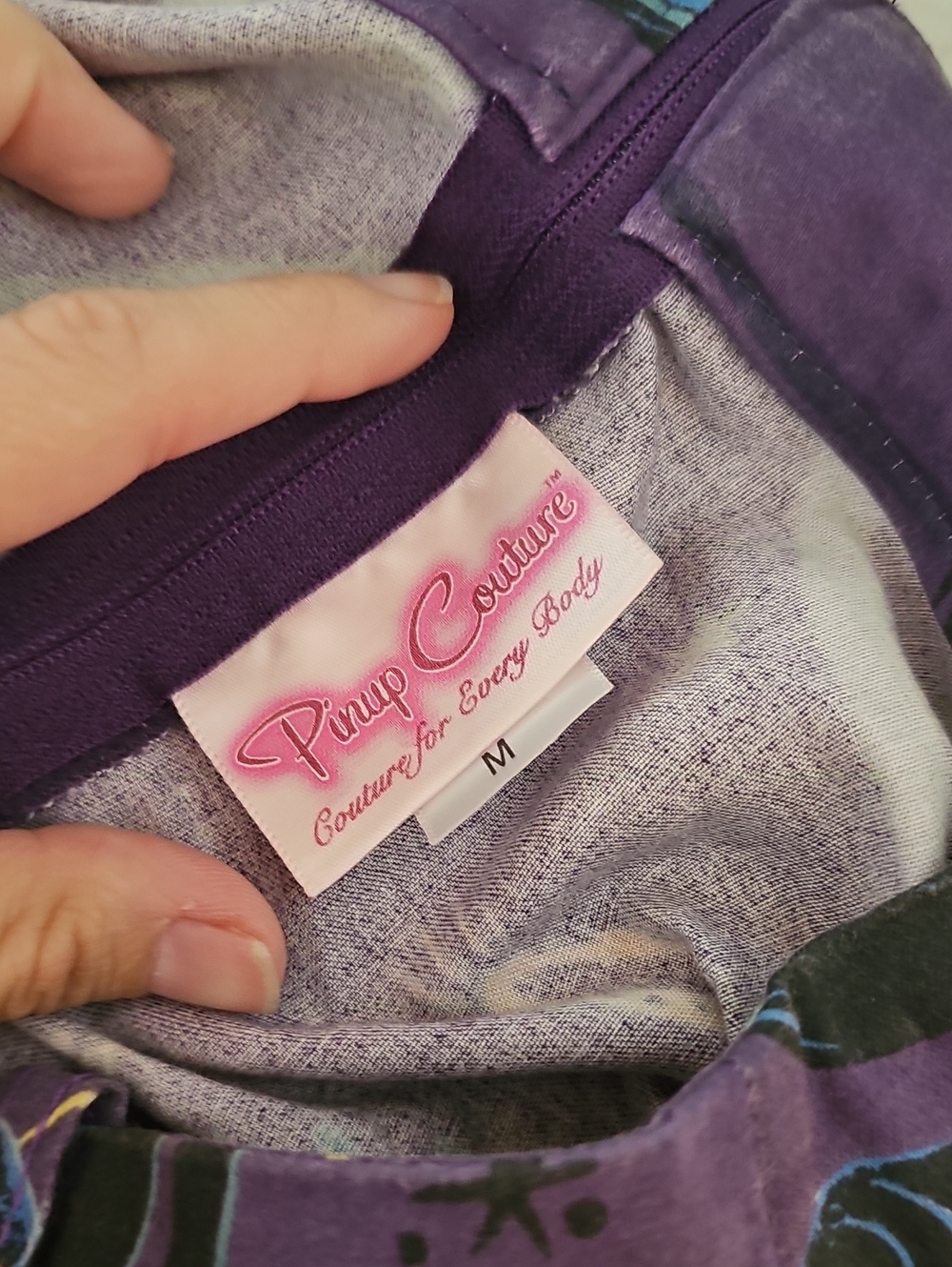 Pinup Couture Purple Astrology Print A-Line Skirt - Picture 2 of 3